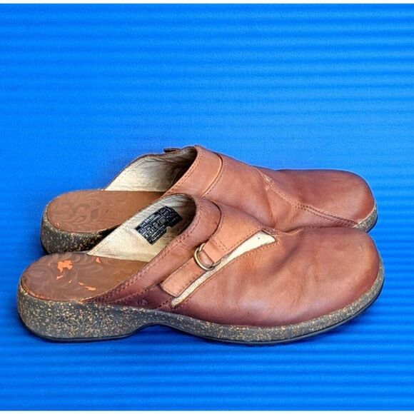 Teva Womens Round Toe Slip On Buckle Slide Mules Brown Size US 6 - Picture 1 of 12